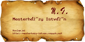 Mesterházy István névjegykártya
