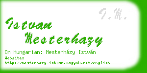 istvan mesterhazy business card